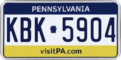 PA license plate KBK5904