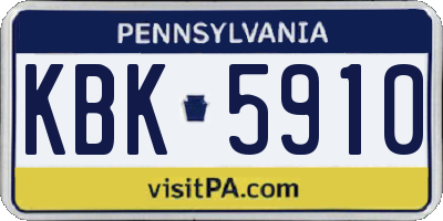 PA license plate KBK5910