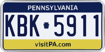 PA license plate KBK5911