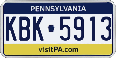 PA license plate KBK5913