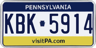 PA license plate KBK5914