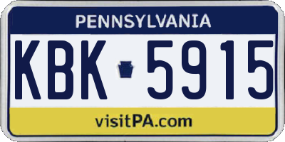 PA license plate KBK5915