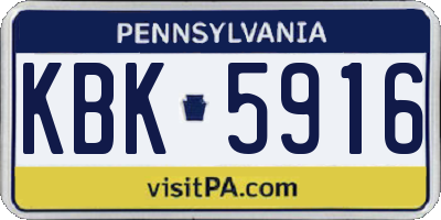 PA license plate KBK5916