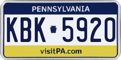 PA license plate KBK5920