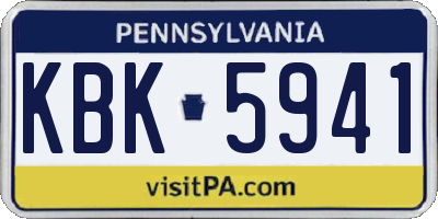 PA license plate KBK5941