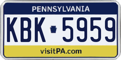 PA license plate KBK5959