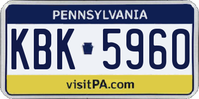 PA license plate KBK5960