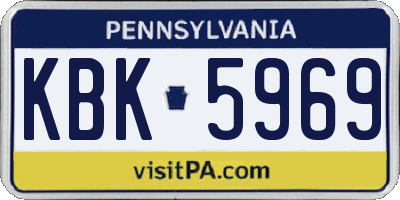 PA license plate KBK5969