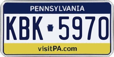PA license plate KBK5970