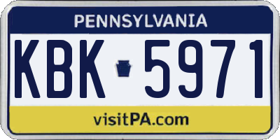 PA license plate KBK5971