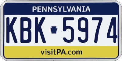 PA license plate KBK5974