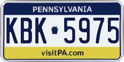 PA license plate KBK5975