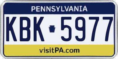 PA license plate KBK5977