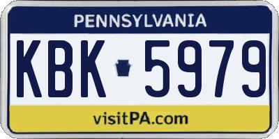 PA license plate KBK5979