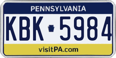 PA license plate KBK5984