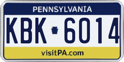 PA license plate KBK6014