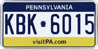 PA license plate KBK6015