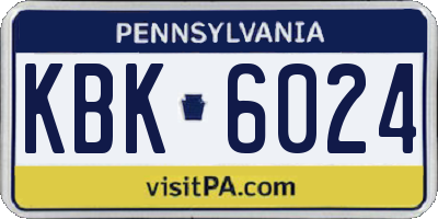PA license plate KBK6024