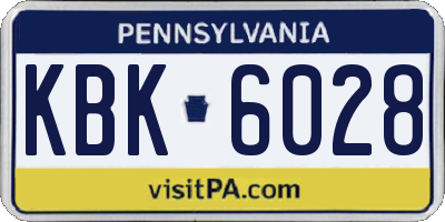 PA license plate KBK6028