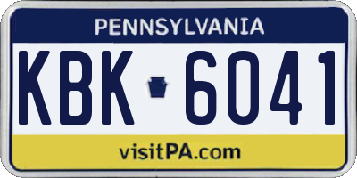 PA license plate KBK6041