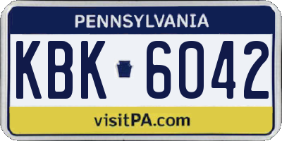 PA license plate KBK6042