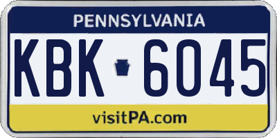 PA license plate KBK6045