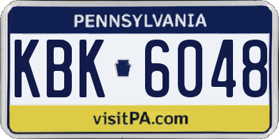 PA license plate KBK6048