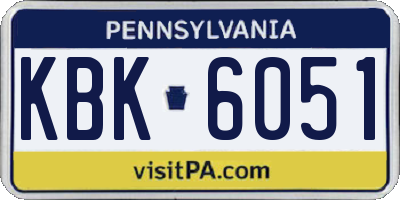 PA license plate KBK6051