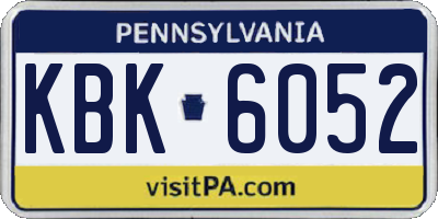 PA license plate KBK6052