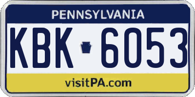 PA license plate KBK6053