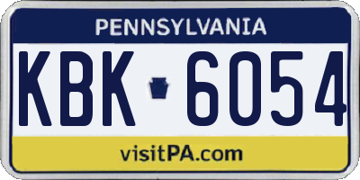 PA license plate KBK6054