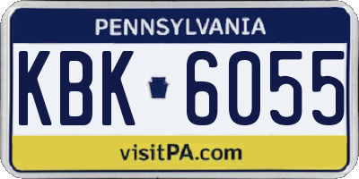 PA license plate KBK6055