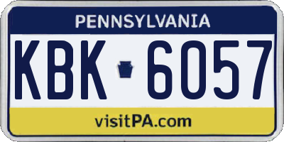 PA license plate KBK6057