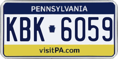 PA license plate KBK6059
