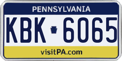 PA license plate KBK6065