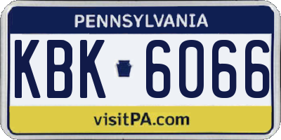 PA license plate KBK6066