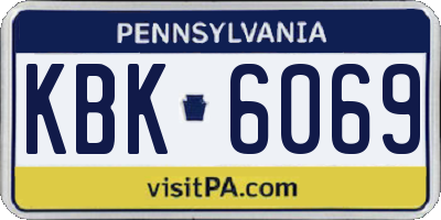 PA license plate KBK6069
