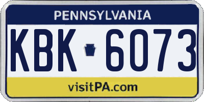 PA license plate KBK6073
