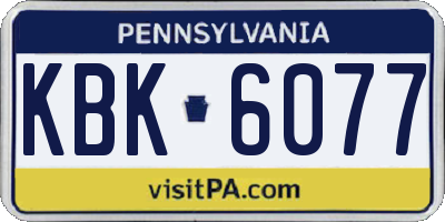 PA license plate KBK6077
