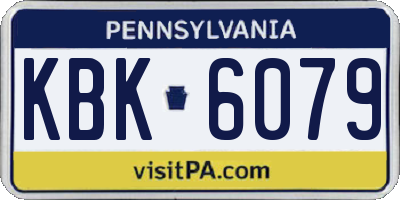 PA license plate KBK6079