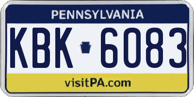 PA license plate KBK6083