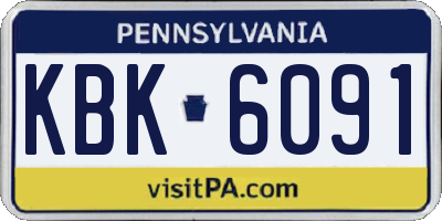 PA license plate KBK6091