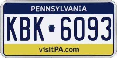 PA license plate KBK6093