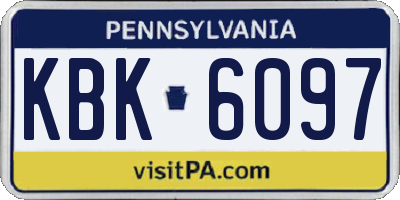 PA license plate KBK6097
