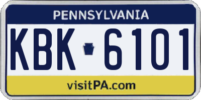PA license plate KBK6101