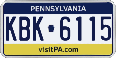 PA license plate KBK6115