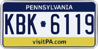 PA license plate KBK6119