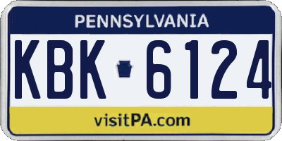 PA license plate KBK6124