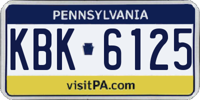 PA license plate KBK6125