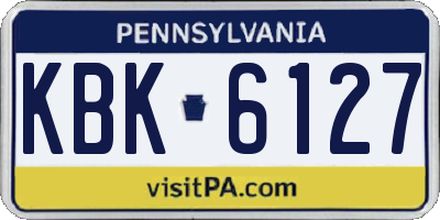 PA license plate KBK6127
